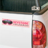 Keystone Colorado roze sneeuwgoggle bumpersticker (Op Truck)
