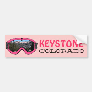 Keystone Colorado roze sneeuwgoggle bumpersticker