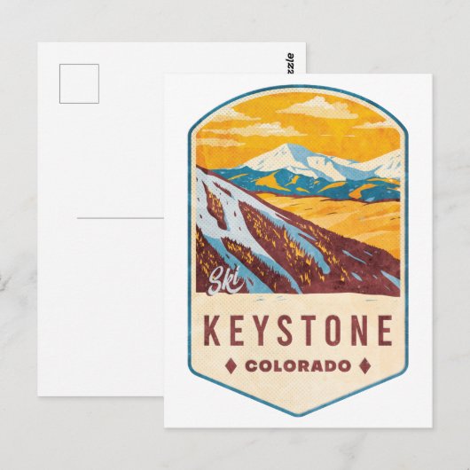 Keystone Colorado Ski Badge Briefkaart (Voorkant / Achterkant)