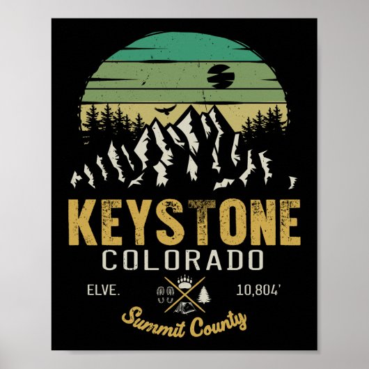 Keystone Colorado ski Mountain  60s Poster (Voorkant)