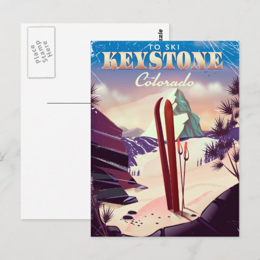 Keystone, Colorado Ski  poster. Briefkaart (Voorkant / Achterkant)
