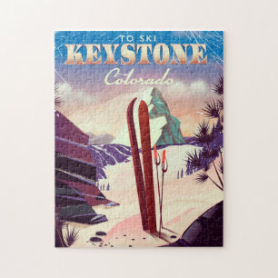 Keystone, Colorado Ski vintage stijl poster. Legpuzzel