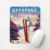 Keystone, Colorado Ski vintage stijl poster. Muismat (Met muis)