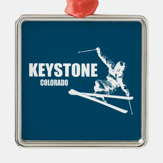 Keystone Colorado Skier Metalen Ornament (Voorkant)