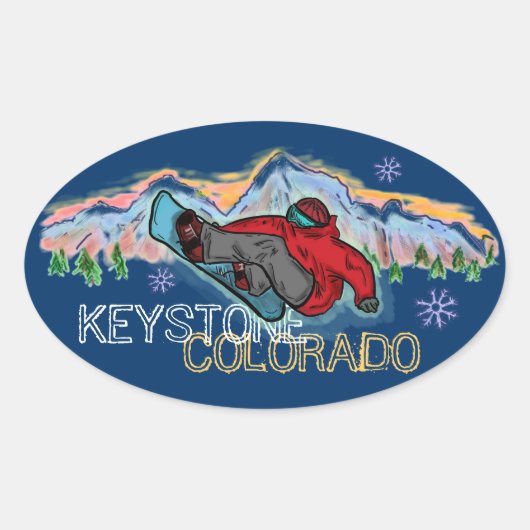 Keystone Colorado snowboarder berg stickers (Voorkant)