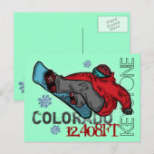 Keystone Colorado snowboarder elevatie briefkaart (Voorkant / Achterkant)