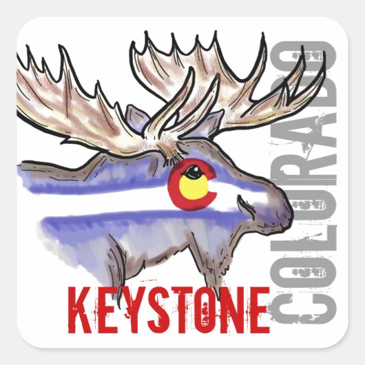 Keystone Colorado vlag elk ontwerp stickers (Voorkant)