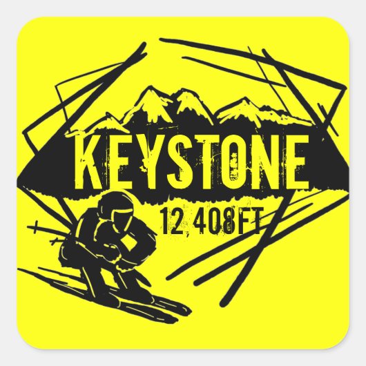Keystone Colorado yellow ski elevation stickers (Voorkant)