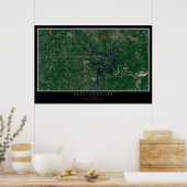 Keystone Lake Oklahoma van Ruimtesatellietkaart Poster (Keuken)