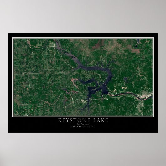 Keystone Lake Oklahoma van Ruimtesatellietkaart Poster (Voorkant)