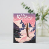 Keystone om te skiën aankondigingskaart (Staand voorkant)