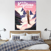Keystone om te skiën canvas afdruk (Insitu (Slaapkamer))