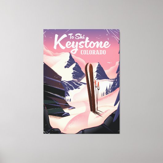 Keystone om te skiën canvas afdruk (Voorkant)