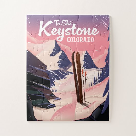 Keystone om te skiën legpuzzel (Verticaal)
