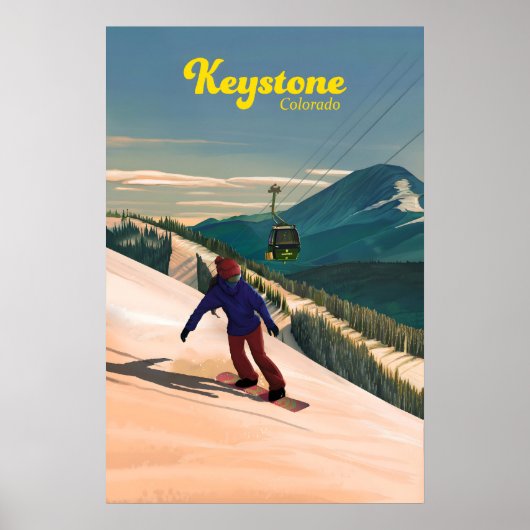 Keystone Snowboarden Reisposter Poster (Voorkant)