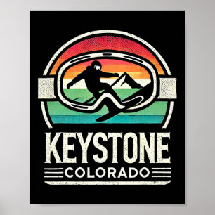 Keystone-snowboarden Retro Colorado-bergsneeuw Poster