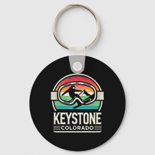 Keystone-snowboarden Retro-Colorado-bergsneeuw Sleutelhanger
