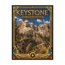 Keystone South Dakota Vintage Art Deco Gouden Tijd