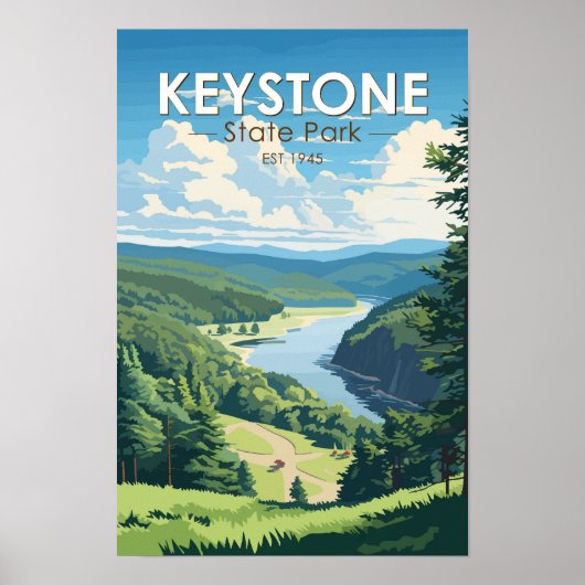 Keystone State Park Pennsylvania Reis Vintage Poster (Voorkant)