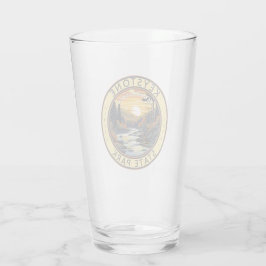 Keystone State Park Pennsylvania Travel Art Badge Glas (Achterkant)