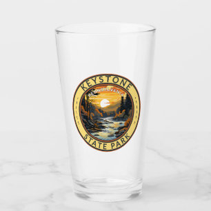 Keystone State Park Pennsylvania Travel Art Badge Glas