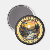 Keystone State Park Pennsylvania Travel Art Badge Magneet (Voorkant / Achterkant)