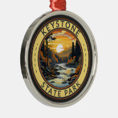 Keystone State Park Pennsylvania Travel Art Badge Metalen Ornament (Rechts)