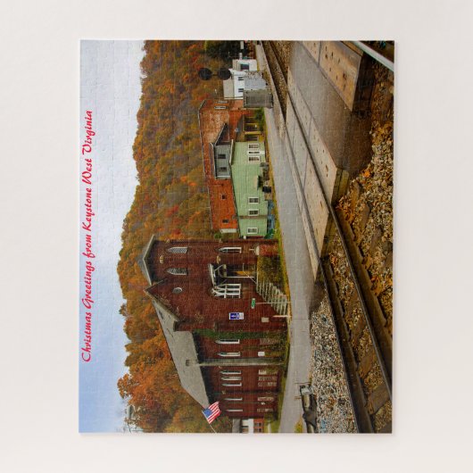 Keystone West Virginia.Kerstgroet Legpuzzel (Verticaal)
