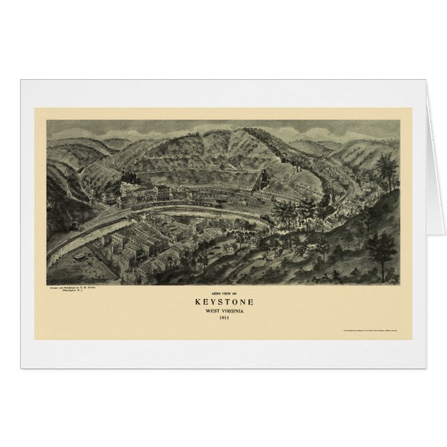 Keystone, WV Panorama - 1911 (Voorkant Horizontaal)