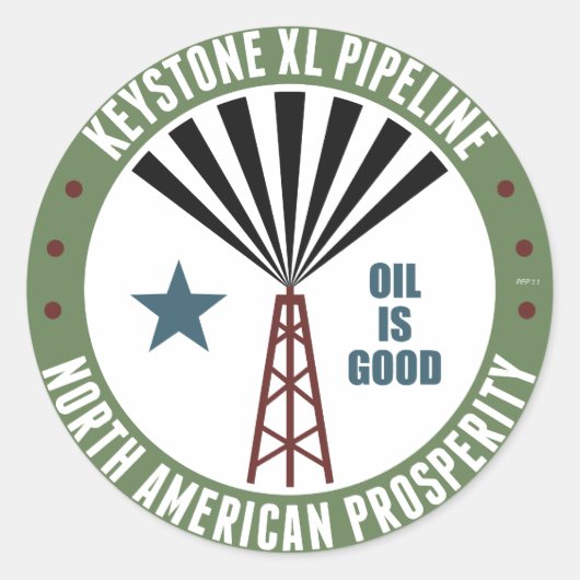 Keystone XL Pipeline Ronde Sticker (Voorkant)