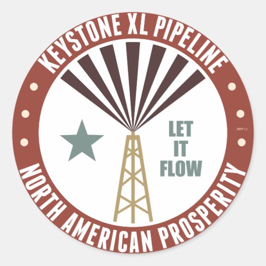 Keystone XL Pipeline Ronde Sticker (Voorkant)