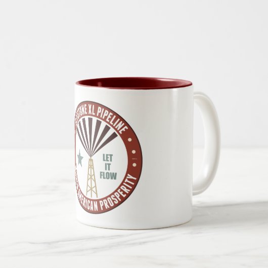 Keystone XL Pipeline Tweekleurige Koffiemok (Voorkant rechts)
