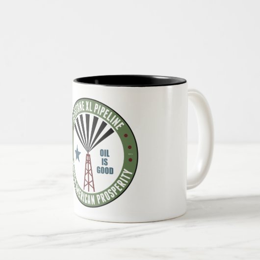 Keystone XL Pipeline Tweekleurige Koffiemok (Voorkant rechts)