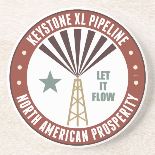 Keystone XL Pipeline Zandsteen Onderzetter (Voorkant)