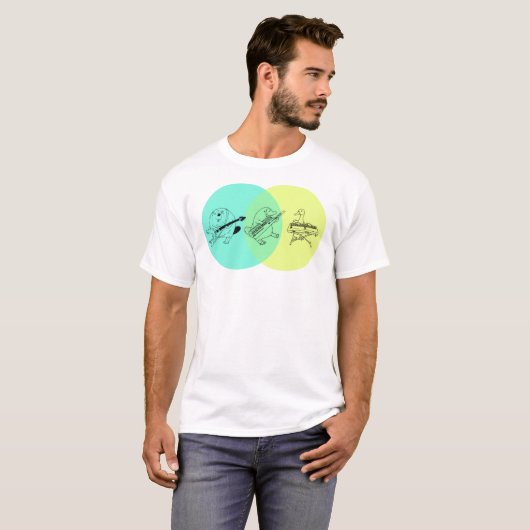 Keytar Platypus Venn Diagram 2 Essential T-Shirt (Voorkant volledig)