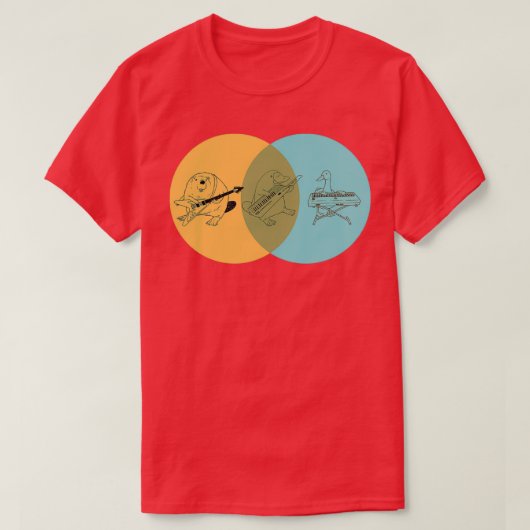 Keytar Platypus Venn Diagram OGB T-shirt (Design voorkant)