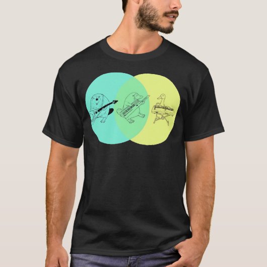Keytar Platypus Venn Diagram T-shirt (Voorkant)