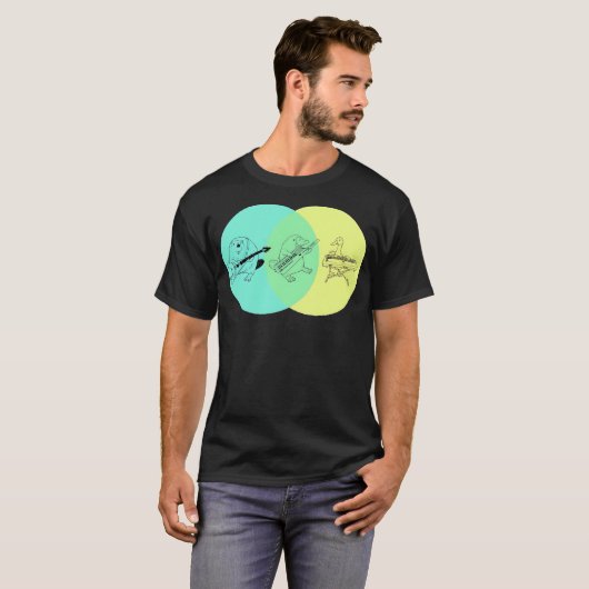 Keytar Platypus Venn Diagram T-shirt (Voorkant volledig)