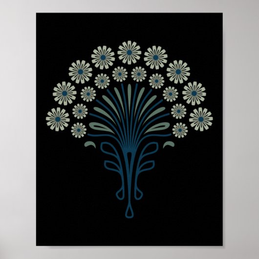 Kf 0358 E - Retro Daisies 70s Bloemenpaté Poster (Voorkant)