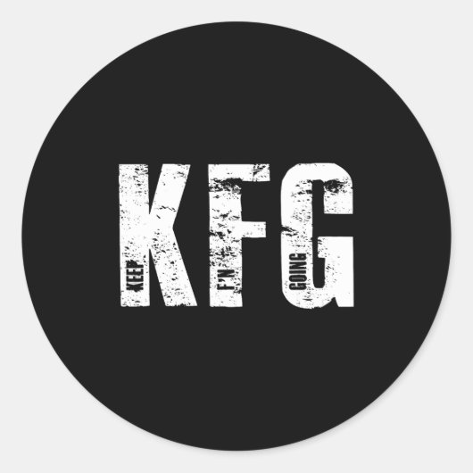 Kfg Keep F'n Going Military Style Ronde Sticker (Voorkant)