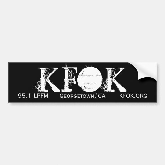 KFOK, 95.1 LPFM, Georgetown, CA, KFOK.ORG Bumpersticker (Voorkant)