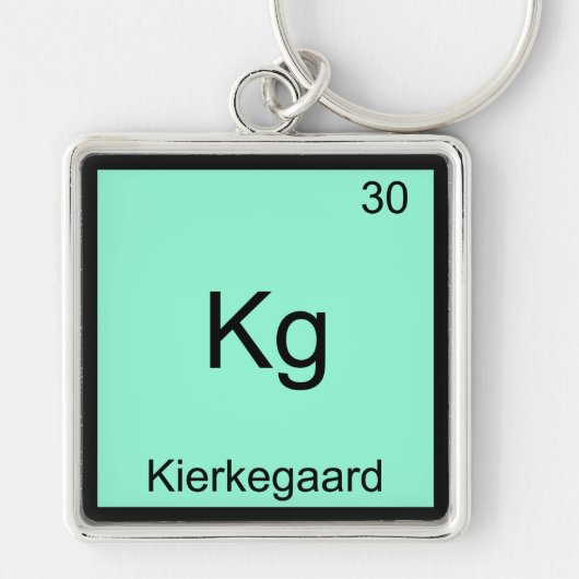 Kg - Kierkegaard Grappig Element Chemie Symbool T Sleutelhanger (Voorkant)
