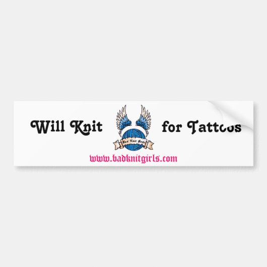 KG Logo Knit voor Tattoos Bumpersticker (Voorkant)