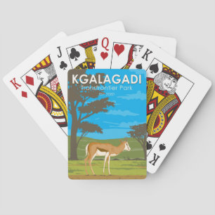 Kgalagadi Transborder Park Travel Art Vintage Pokerkaarten