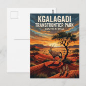 Kgalagadi Transfrontier Park Zuid-Afrika Briefkaart (Voorkant / Achterkant)