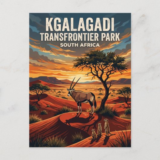 Kgalagadi Transfrontier Park Zuid-Afrika Briefkaart (Voorkant)