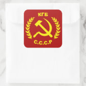 KGB CCCP Hamer en Sikkel Vierkante Sticker (Tas)