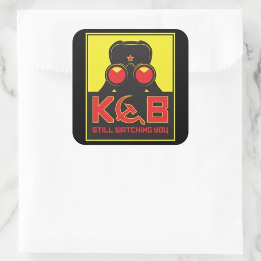KGB VIERKANTE STICKER (Tas)