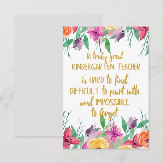 Kgift basisschool voor docenten Kindergarten (Voorkant / Achterkant)