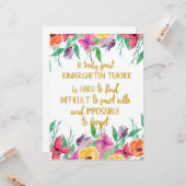 Kgift basisschool voor docenten Kindergarten Kaart (Voorkant / Achterkant in situ)